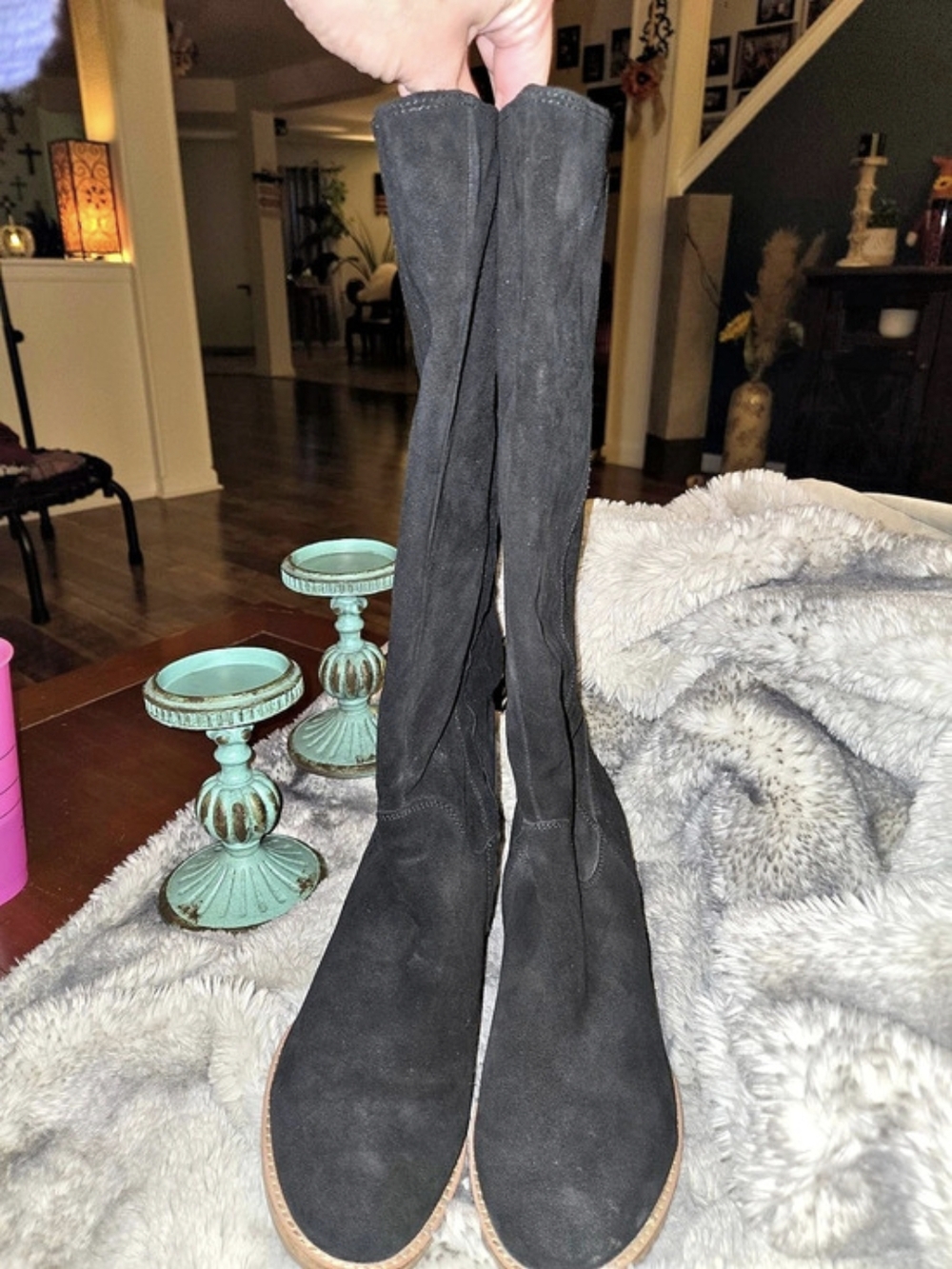 Blondo Suede Waterproof Over-the-Knee Boots in Black Excellent Condition
